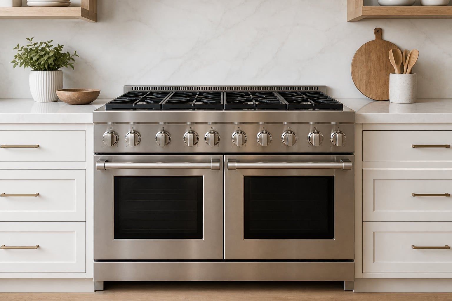 Professional Viking range in a Palo Alto home kitchen